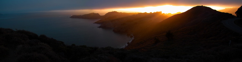 united states, sky, scenics - nature, pacific, dusk, panoramic, outdoors, tranquil scene, landscape, sunset, mountain range, marin, cloud - sky, marin county