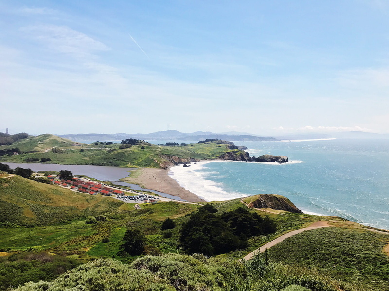 mountain, non-urban scene, people, plant, tranquil scene, ocean, beauty in nature, united states, sky, day, marin headlands, tranquility, growth, nature
