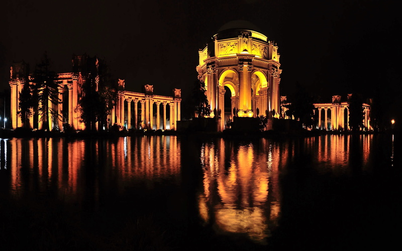 palace, night, panorama, ca, arts, francisco, fine, san, 2K