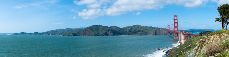 built structure, day, united states, photography, no people, red bridge, aerial, blue, sea, panoramic, beauty in nature, aerial view, san francisco ca