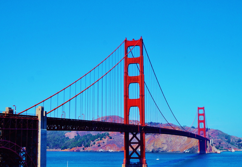 gate, Usa, red, golden, ca, San, california, pacific ocean, clear sky, travel destinations, water, Ca, travel, nature, 4K, engineering, long, connection