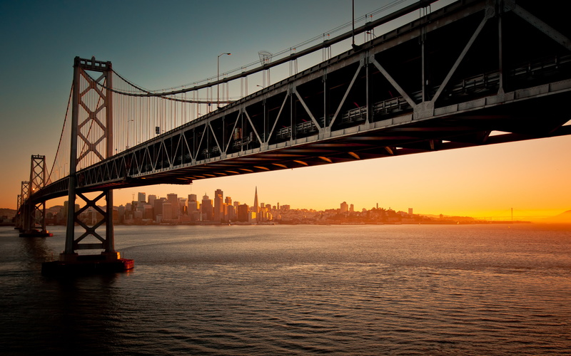 2K, sunset, CA, bridge, the evening, california, San Francisco, water