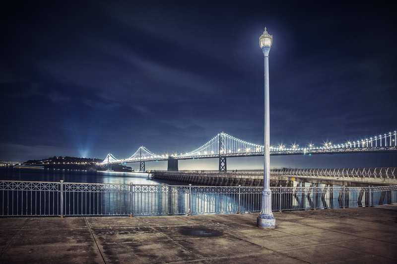 tourism, no people, office building exterior, connection, lamp, building exterior, sky, transportation, city, cityscape, built structure, CA, bridge - man made structure