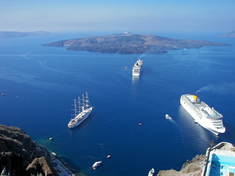 tranquility, freight Transportation, cruise ships, ship, transportation, greece, santorini, cyclades, ouzo, beauty in nature, harbor, water, hellas, sailboat
