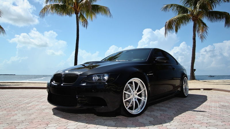 m, flush, Miami, palm, sport, e, hd, hella, cars, seascapes, 1080P, tropic, bmw, art, trees, Black, x