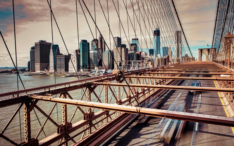 bridge - man made structure, skyscraper, brown, building exterior, sky, bridge, outdoors, 1080P, suspension bridge, nature, mint, office building exterior