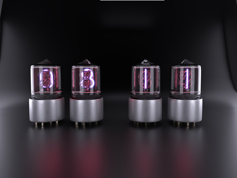 nixie tibe, nixie, 4K, nixie clock