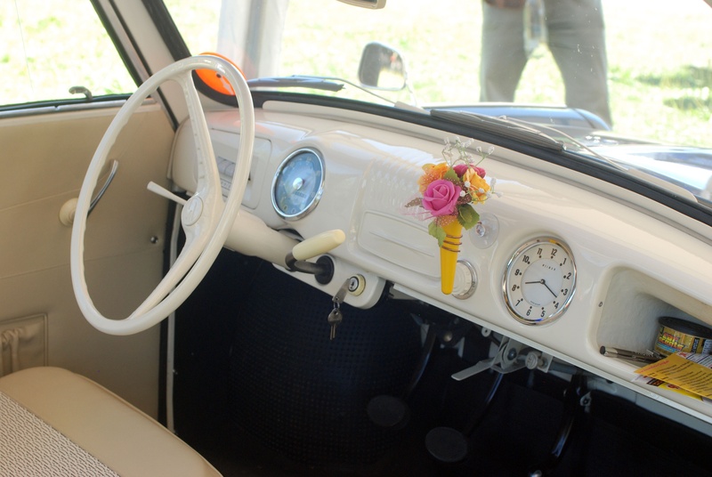 car interior, outdoors, valve, car, motor vehicle, trabant 500, steering wheel, glass - material, day, eastern mobile, retro styled, control panel, satellite