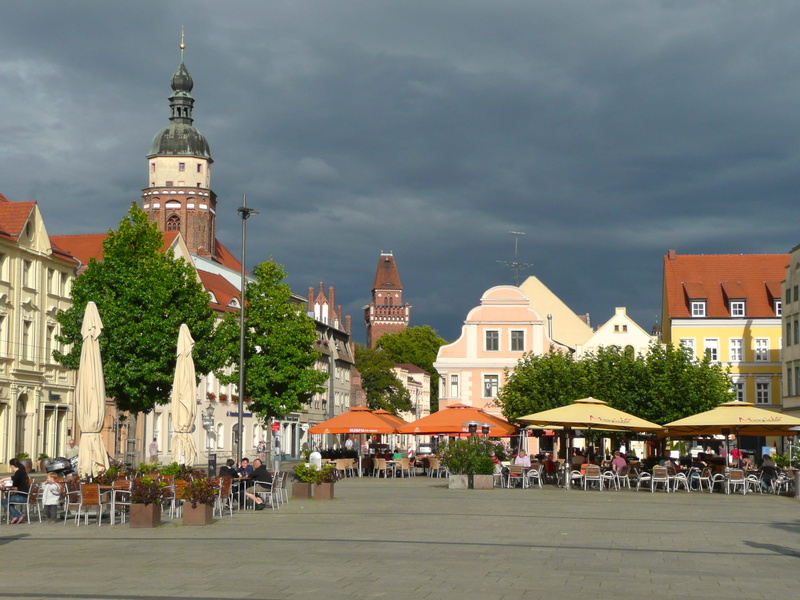 spirituality, sky, town, building, place of worship, outdoors, crowd, large group of people, 2K, tower, nature, Cottbus, cityscape, baroque, plant, tree