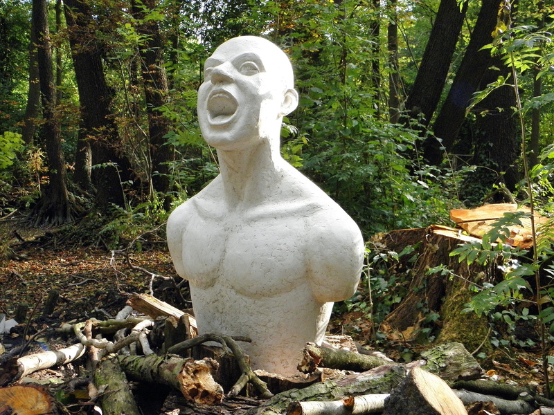 tree, outdoors, carving - craft product, statue, art and craft, forest, human representation, no people, nature, artwork, 4K, craft, plant, male likeness