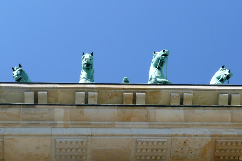 travel destinations, Berlin, Brandenburg Gate, germany, blue, 4K, no people, day, craft, sky, nature, bird, art and craft, outdoors, representation, architecture