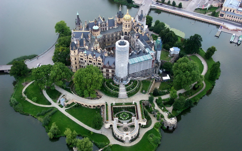 720P, schwerin, schweriner see, island, castle, schweriner schloss, architecture