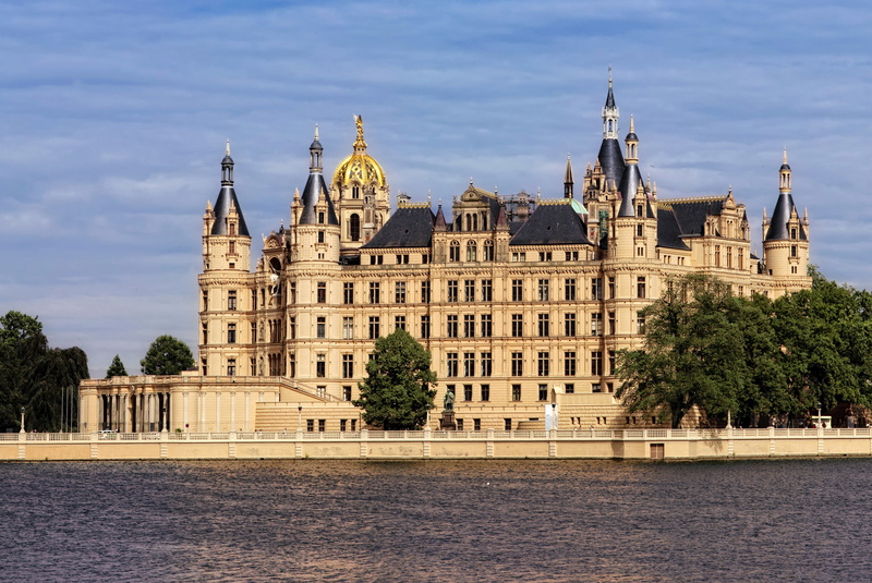 Schwerin, river, Germany, castle, 2K