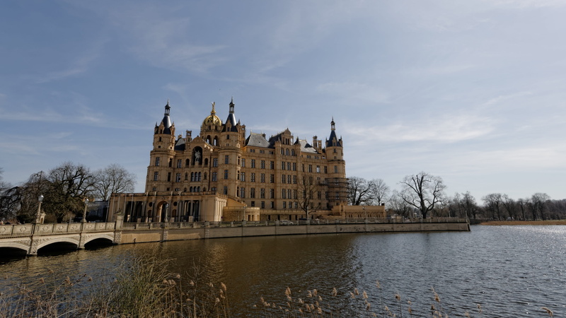 mecklenburg, the past, exterior, building, tourist attraction, cloud - sky, mecklenburg western pomerania, sky, water, nature, history, 4K, schwerin, built structure