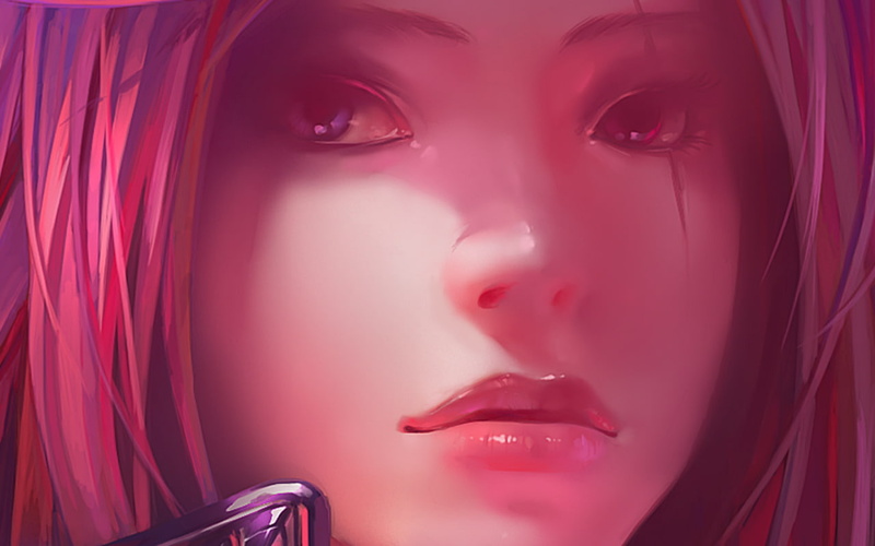 League of Legends, Noxus, face, fantasy girl, Katarina, video games, soft shading, 720P
