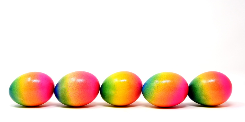 colorful, eggs, ripe, happy easter, food and drink, snack, 5K, orange, fruit, pink, healthy eating, freshness, yellow, colorful eggs, copy space, apple - fruit