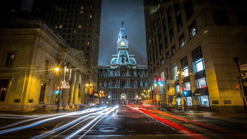 philadelphia, stores, cities, pennsylvania, storehouses, bridges, city, architecture, usa, towers, buildings, downtown, night, keystone state, texas, offices