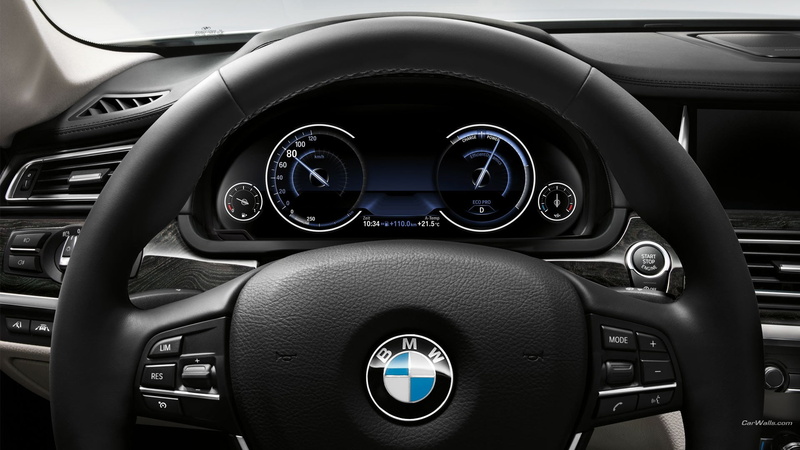 close-up, mode of transportation, wheel, modern, transportation, dashboard, control panel, steering wheel, land vehicle, control, BMW 7, 1080P, black color