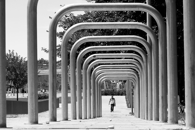 history, outdoors, building exterior, corridor, soil, architecture, building, joy, tourist, day, Perspective, People, saragossa, urban, direction, composition