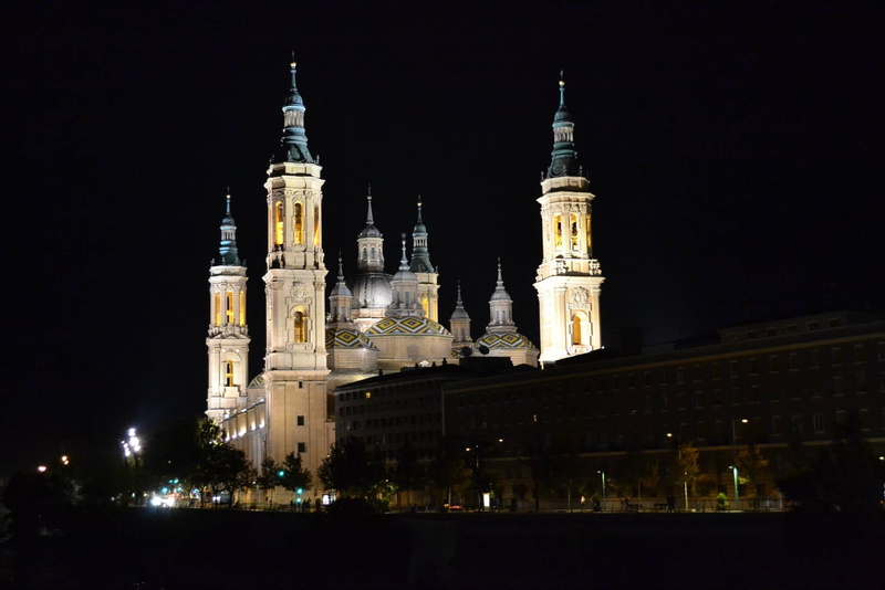 religion, spire, tall - high, history, abutment, illuminated, saragossa, belief, 1080P, building, city, building exterior, place of worship, sky, travel