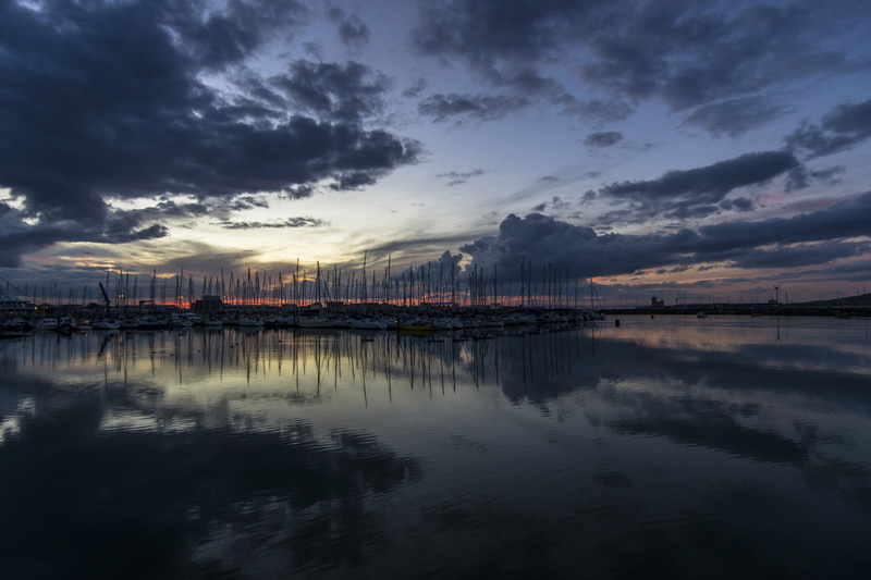 sea, water, reflection, tranquility, architecture, cloud - sky, dublin, beach, outdoors, no people, sky, howth, boat, built structure, scenics - nature