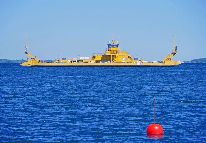 body of water, day, 4K, nature, sky, transportation, outdoors, beach, no people, ferry, ferry service, islands, archipelago, blue, stockholm län, business