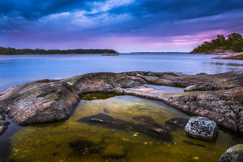 Landscape, Rocks, Stockholm archipelago, water, beach, brown, Sweden, rocky, outdoors, rock - Object, Sunset, scenics, sea shore, sky, shore, Stockholms län