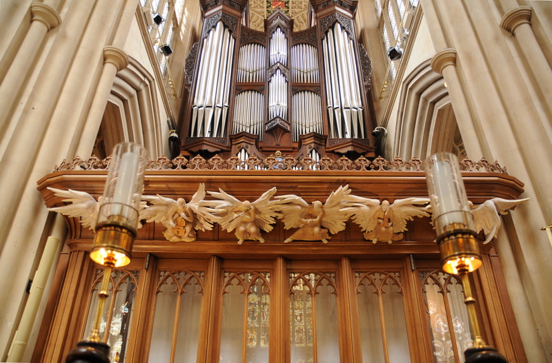organ, ornate, arts culture and entertainment, religion, place of worship, musical instrument, england, no people, architecture, church, low angle view