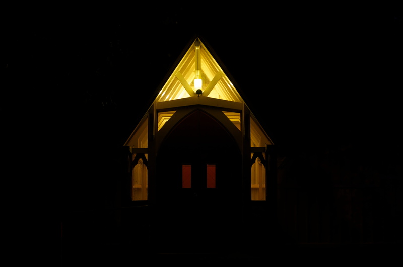 building, yellow, architecture, no people, night, indoors, built structure, black background, shape, window, new zealand, christchurch, dark, triangle shape