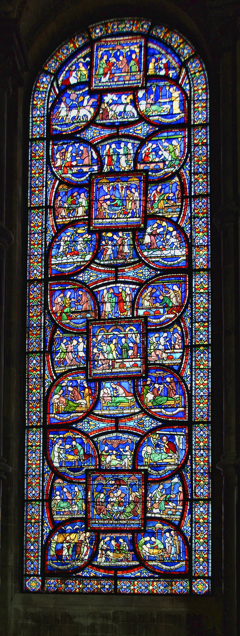 no people, multi colored, belief, window, cathedral, religion, floral pattern, design, indoors, ornate, church, glass - material, 4K, spirituality, anglican