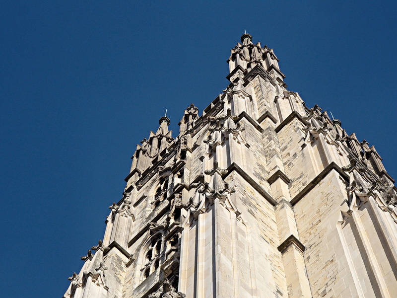 structure, blue, worship, landmark, church, gothic, travel destinations, nature, clear sky, south west, travel, gothic style, stone, perpendicular, outdoors