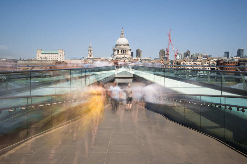 bridge, capital Cities, london Millennium Footbridge, lapse, long exposure, photography, people, famous Place, travel, 5K, urban Scene, place of worship
