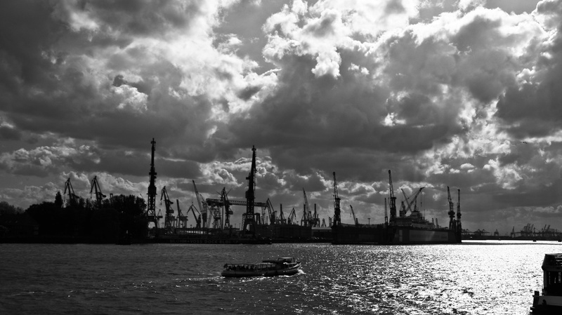 harbor, pier, hanseatic city, ship, nautical vessel, built structure, commercial dock, water, freight transportation, sky, transportation, hamburg port
