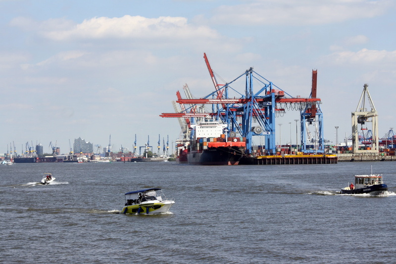 harbor, sea, commercial dock, freight transportation, water, hh, container ship, shipping, architecture, hamburg, port motifs, nautical vessel, mode of transportation