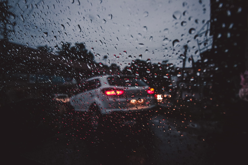 drops, motor vehicle, city, window, blur, wet, illuminated, raindrops, glass - material, transportation, glass, car interior, vehicle interior, mode of transportation
