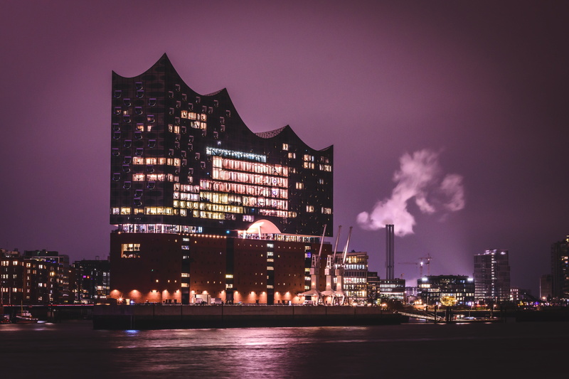 city life, illuminated, landscape, evening light, elbe, water, built structure, building exterior, buildings, travel destinations, architecture, cityscape