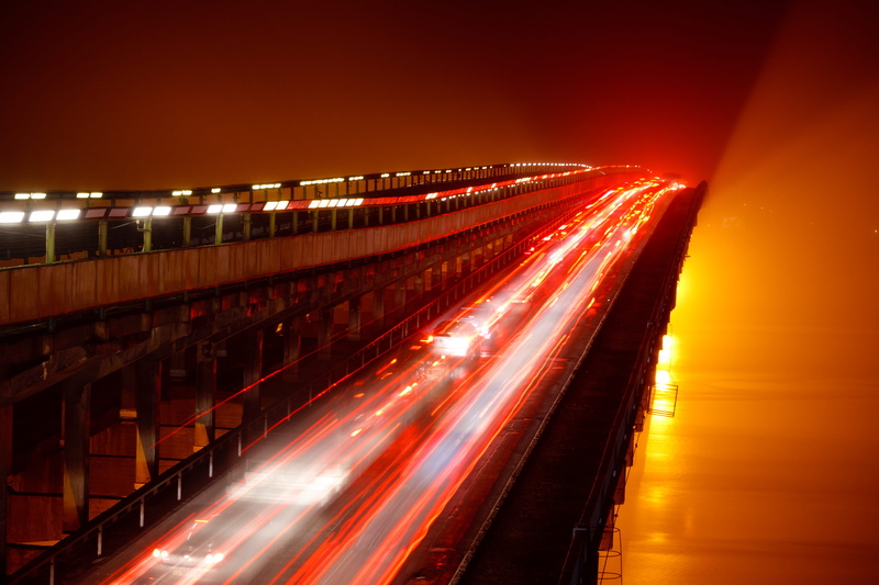 bright, ukraine, night, kiev, lights, blurred motion, red, city life, 4K, motion, built structure, traffic, river, transportation, outdoors, multiple lane highway