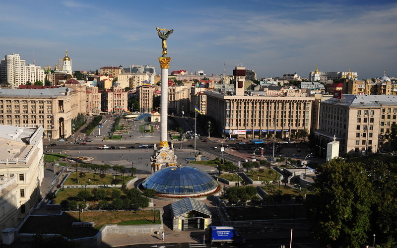 high angle view, built structure, travel destinations, kiev, 1080P, ucrania, skyscraper, building exterior, office building exterior, no people, europa