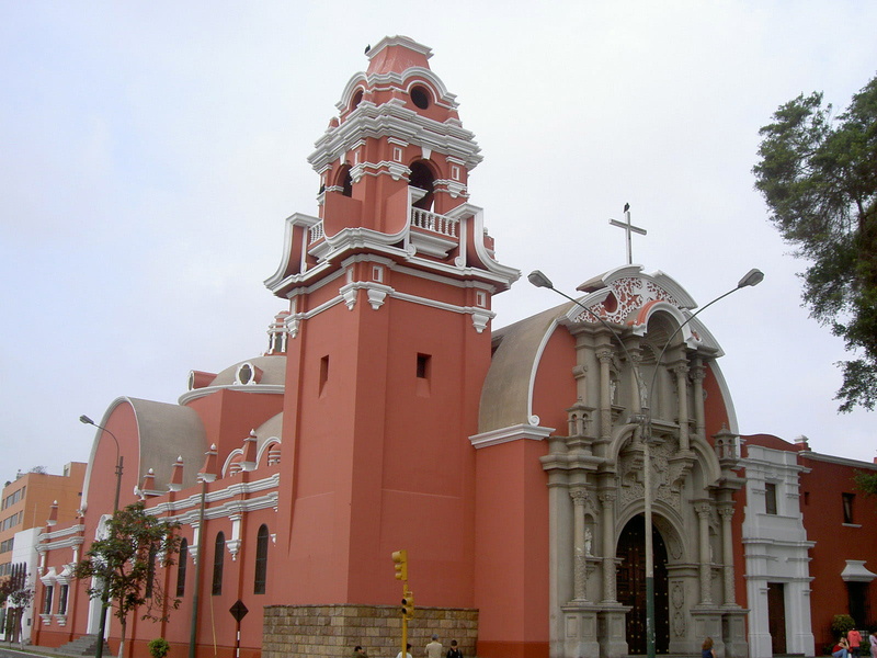 cathedral, no people, photos, dome, place of worship, Lima, 720P, religion, low angle view, outdoors, architecture, built Structure, spirituality, building