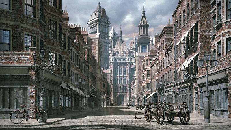 the city, THE GOOD OLD DAYS, victorian, building, 1080P, street