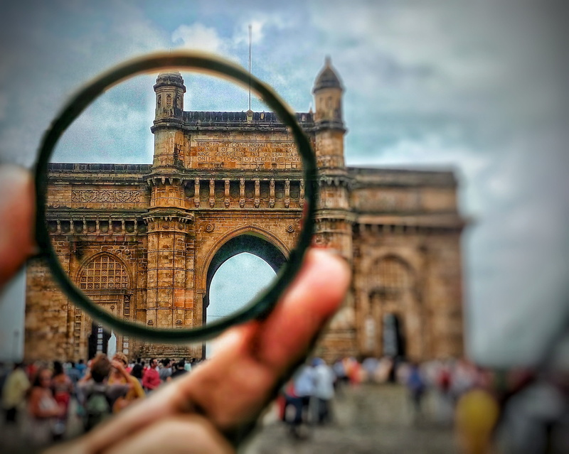 building exterior, hand, day, clouds, travel, group of people, built structure, arch, real people, history, tower, architecture, tourist, mumbai, city