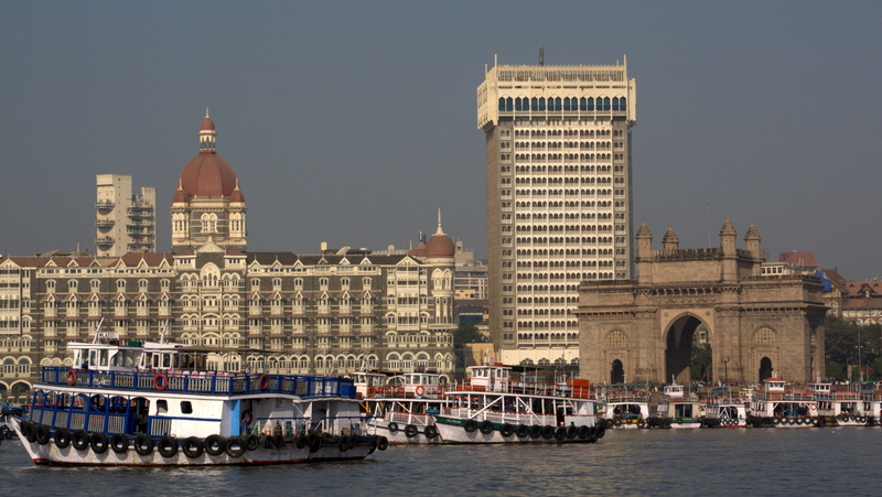 passenger craft, luxury, Bombay, building exterior, ocean, city, office building exterior, built structure, Gateway Of India, gray, 4K, waterfront, travel destinations