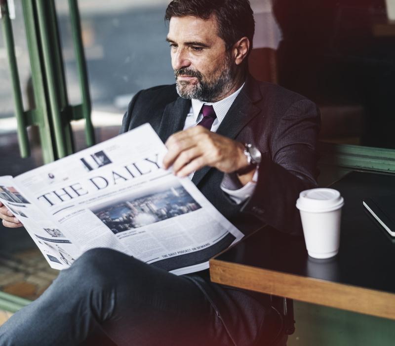business, finances, news, american, formal, coffee, looking, reading, newspaper, european, beard, males, financial, text, business person, holding, man