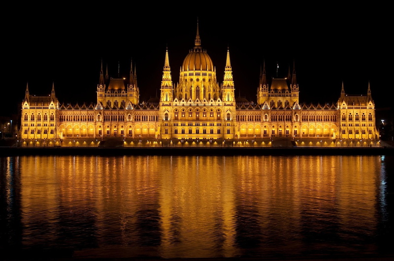 Parliament, Budapest, Building, Monuments, Reflection, Architecture, 1080P, Monument, Hungary, Hungarian Parliament Building, Light, Night, Dome