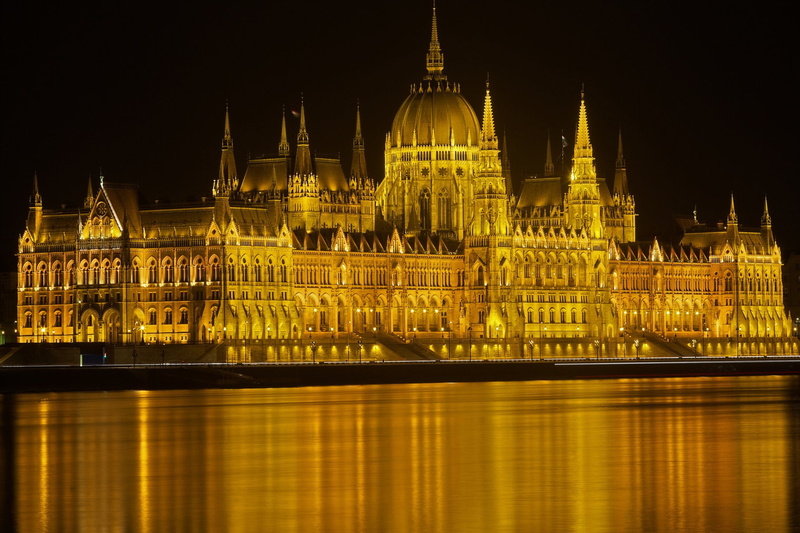 Architecture, Monuments, Hungary, Hungarian Parliament Building, Light, Night, Budapest, Monument, 1080P
