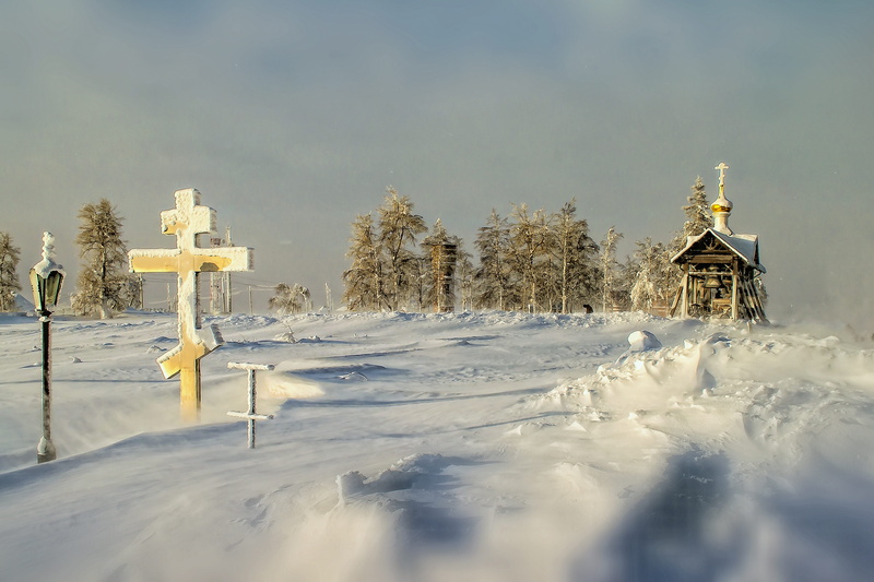 snow, beauty in nature, day, winter, built structure, ice, beige, architecture, house, scenics - nature, Frost, cold temperature, nature, cross, russia