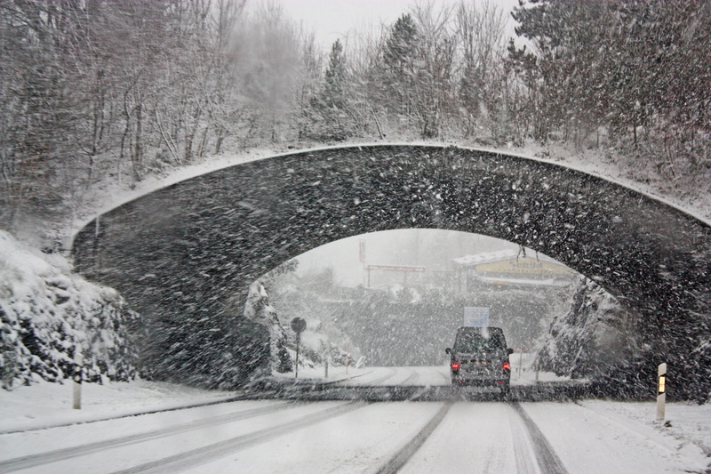 4K, bridge - man made structure, storm, bridge, connection, trees, frost, zing, rain, crossing, travel, outdoors, street, cold, cold temperature, white