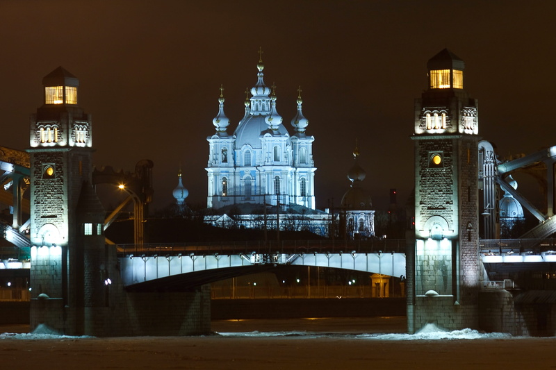 spb, city, building, religion, river, travel destinations, landscape, Bridge, St Petersburg Russia, ice, night, no people, illuminated, backlight, white