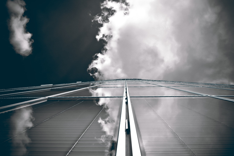 water, environment, eye, storm cloud, thunderstorm, light, urban, modern architecture, modern home, nature, black white, glass front, office, built structure