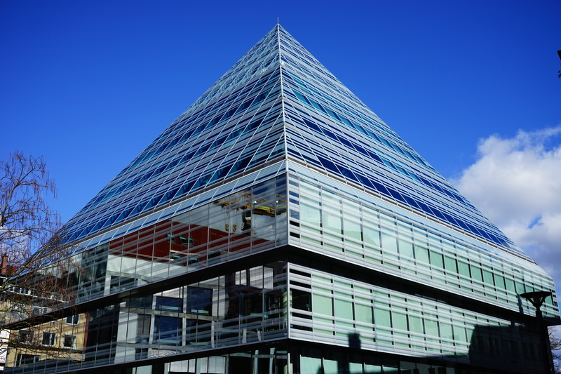 glazing, Ulm, skyscraper, nature, city library, reflection, glass - Material, urban Scene, built Structure, cloud - sky, office Building, modern, office building exterior